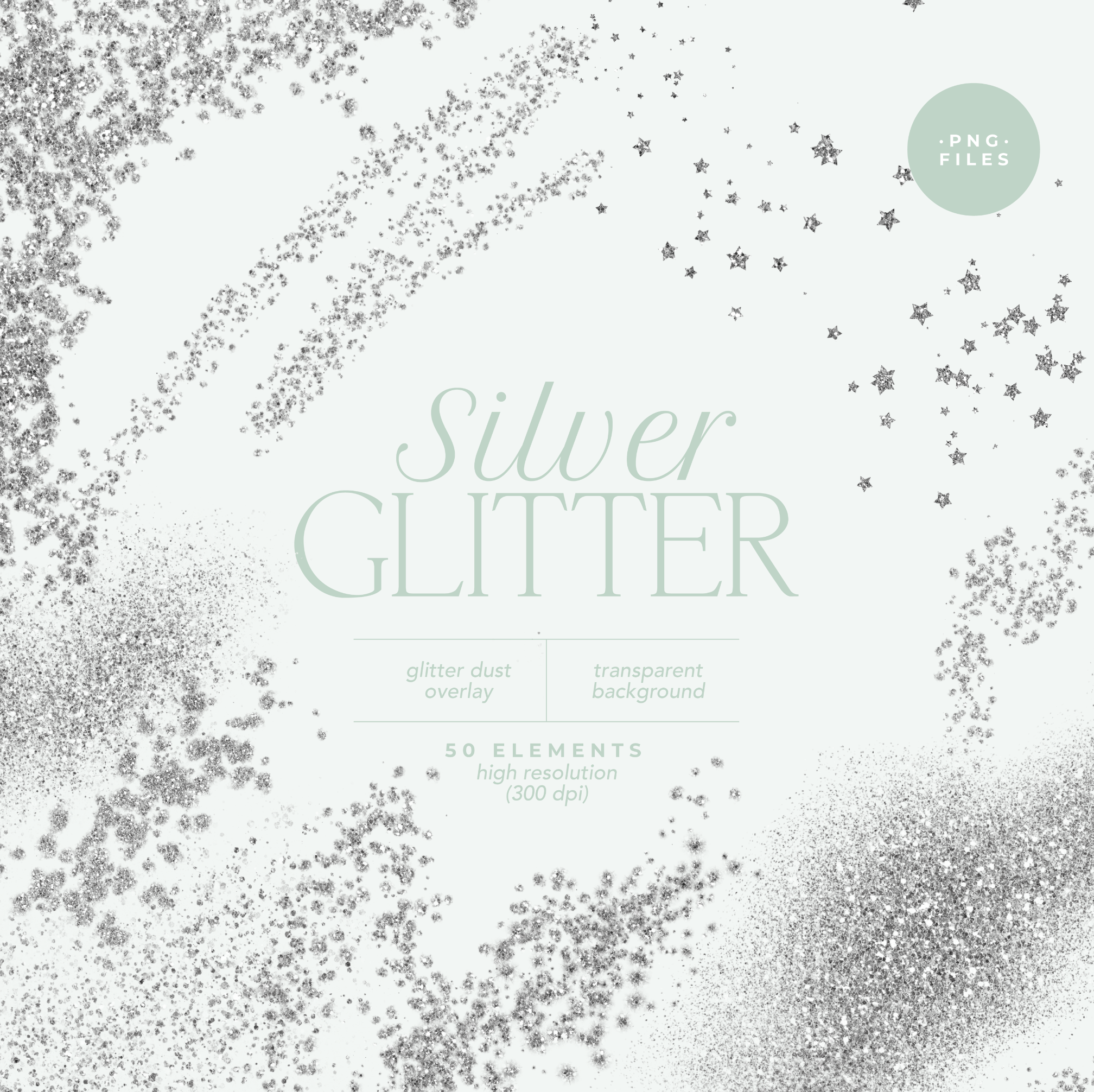 Silver Glitter Clip Art